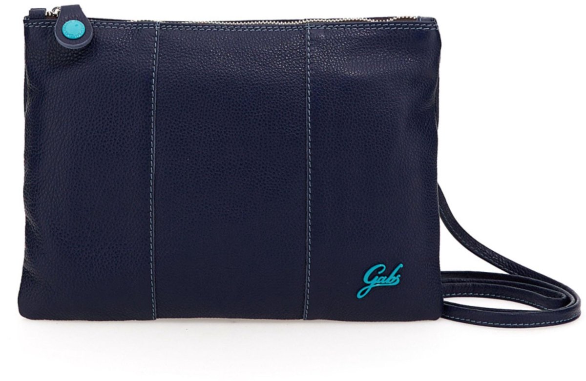 GABS Beyonce handtas, medium, leer, gemaakt in Italië, 28 x 21 cm, korenbloemblauw
