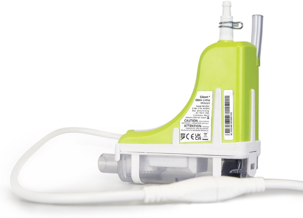 Aspen Airco Condenswaterpomp Mini Lime Silent+ 16dB Complete Set met Inoac Leidinggoot