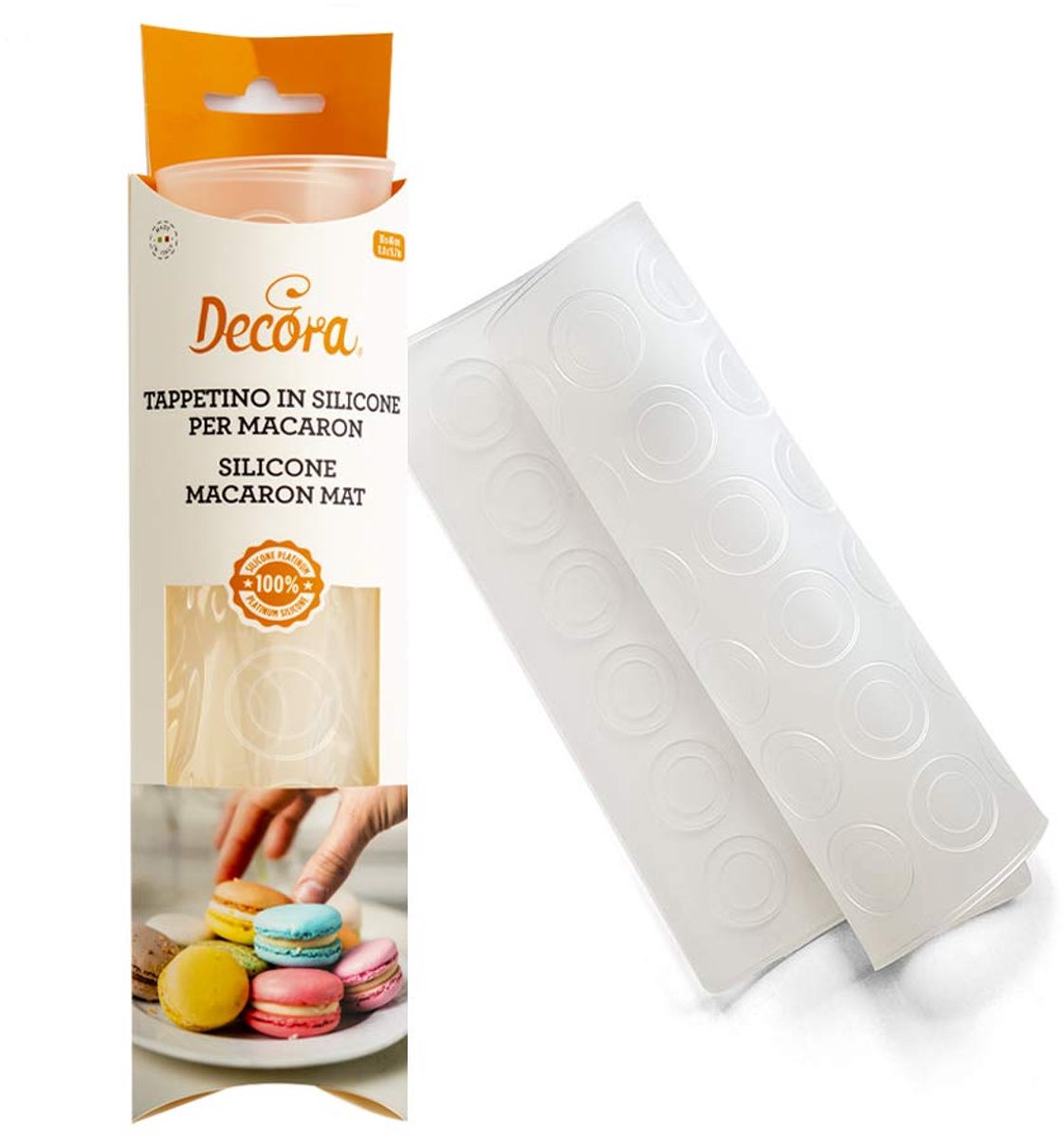 DECORA TAPPETINO IN Silicone PER 0300509 SILICONEN BAKMAT VOOR Macarons, transparant