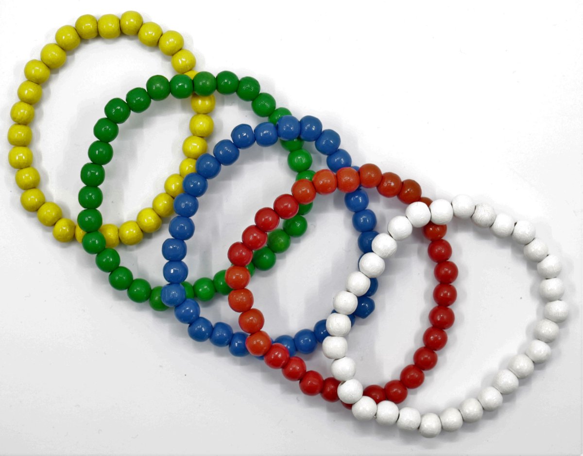 Houten kralen armbanden set - A kwaliteit - 18 cm - 5 stuks - Trendy - Cadeau - Kerstcadeau - Sinterklaas - Uni-sex - Accessoires - Kralenarmband - Houtenkralen - Armbanden - Stoer - Charmant