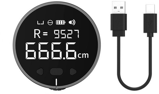 Candeon Digitale rolliniaal, 99,999 m, elektronische digitale meetband, lange afstandsmeter, oplaadbaar, magnetisch, lengtemeter, lichaamsmeetlint, liniaal voor werk, bouw, naaien