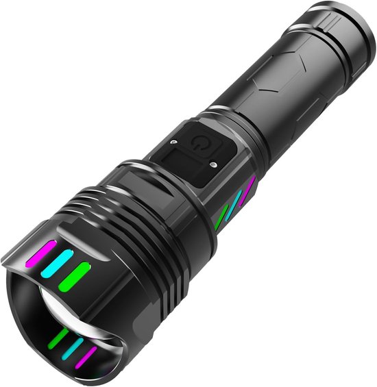 ERAY Oplaadbare zaklampen 9600 mAh Super Heldere 10000 Lumen Draagbare Zoeklicht Torch Lantaarn met Usb-kabel/Schouderriem, Zaklamp Spotlight Lange afstand voor Outdoor Camping Wandelen