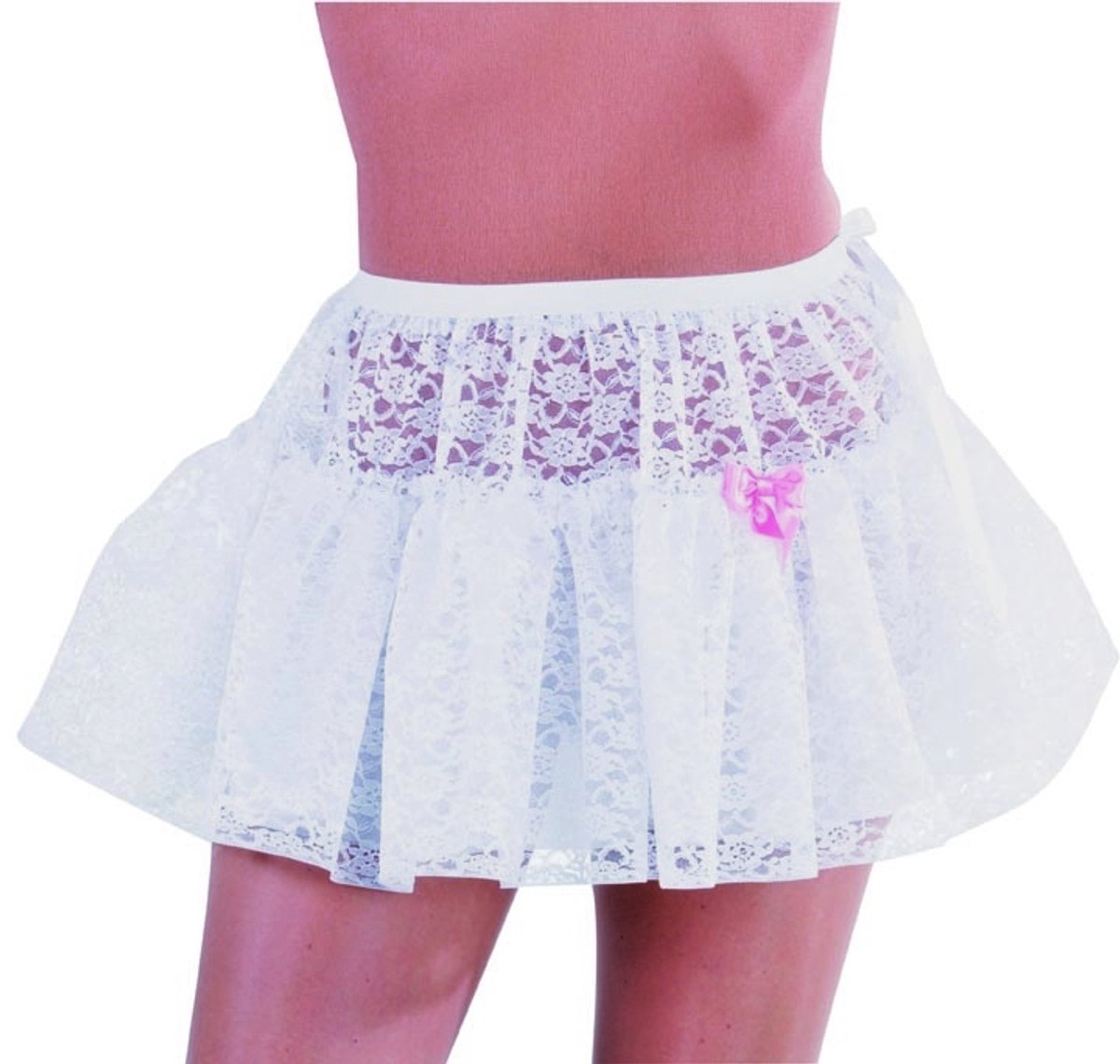 Petticoat Korte Tutu Kantwerk Bloemen Wit Vrouw