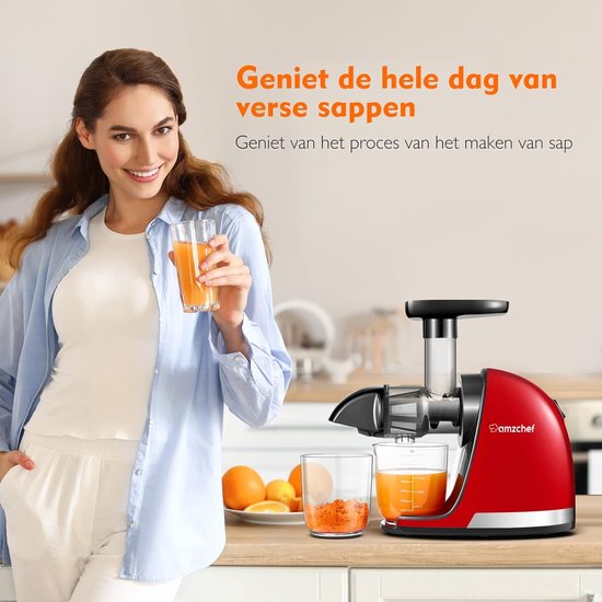 RFWR® Cold Press Slow Juicer voor Groente en Fruit - Masticating Sapcentrifuge met 2 Kopjes - Ideaal voor Gezondheidsbewuste Keukens van RFWR — afbeelding 2