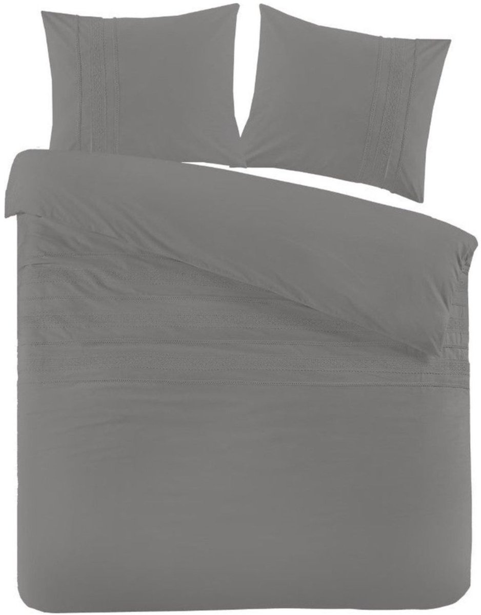 Papillon Dekbedovertrek Madrid Grijs - 200-200/220 cm - Hoogwaardige Percale Katoen Super Zacht