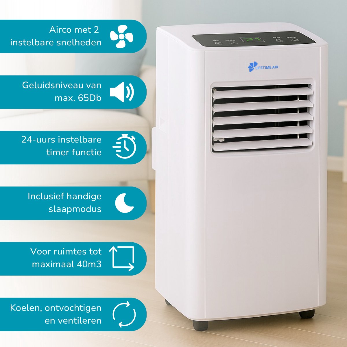 Afbeelding 3 van Lifetime Air Mobiele Airco - (EAN: 8711252495477)