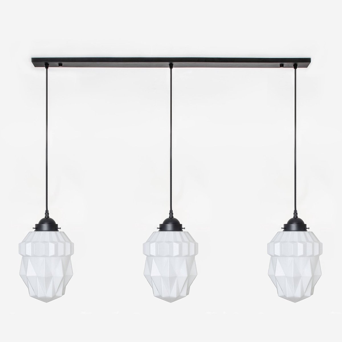 Coloured by Art 3 x Theatre lampen aan plafondbalk Moonlight - Art Deco Trade Zwart