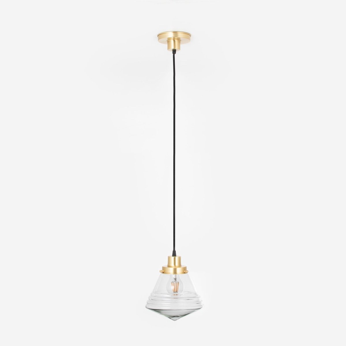 Hanglamp aan snoer Luxe School Small Helder 20's Messing - Art Deco Trade