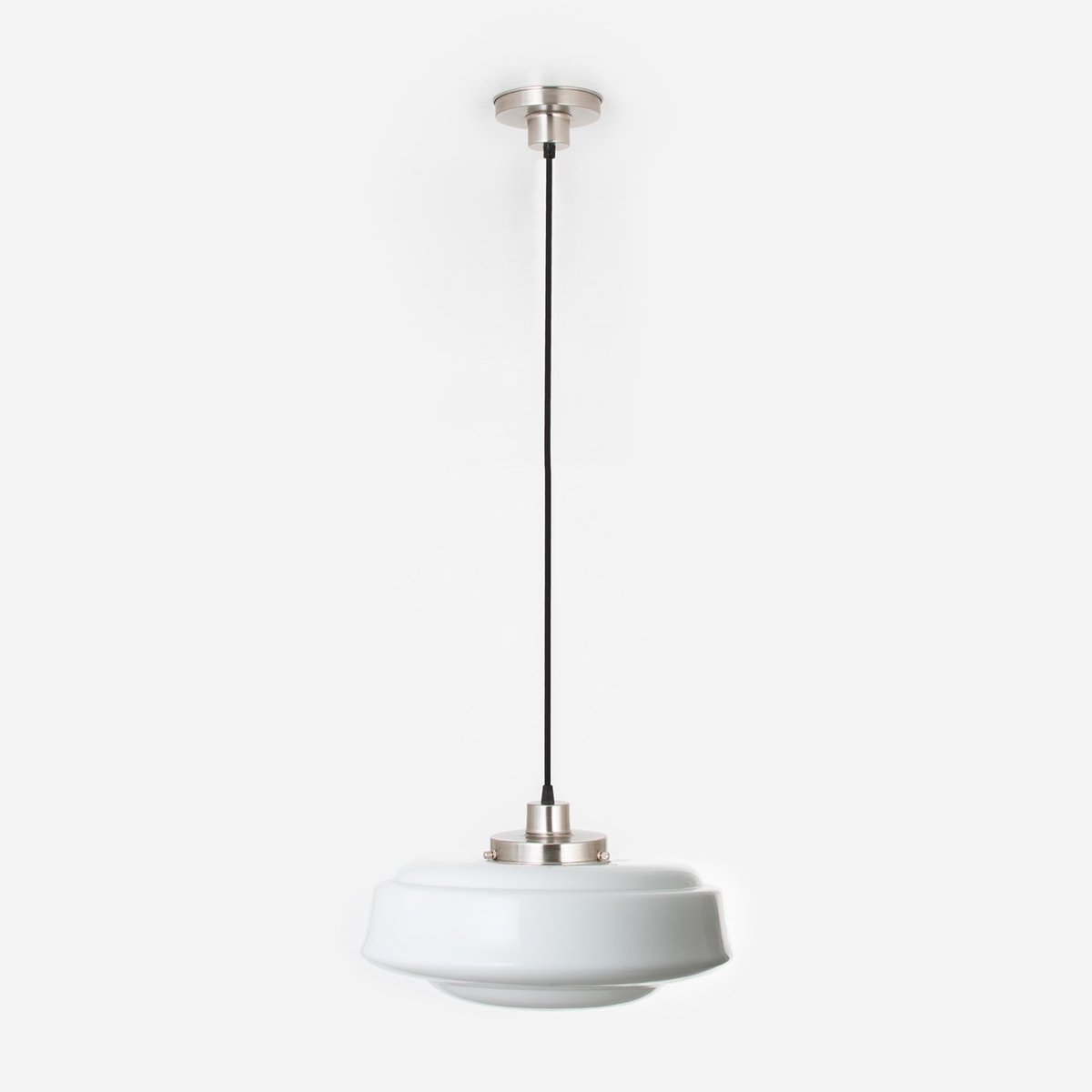 Hanglamp aan snoer Saucer 20's Matnikkel - Art Deco Trade
