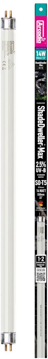 Arcadia Shadedweller 2.5% UVB T5 Lamp 550MM |14 Watt