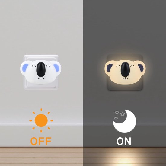 RFWR® Nachtlampje voor Kinderen met Schakelaar - 2 Stuks Koala Vormen - LED Wandlamp voor Kinderkamer van Merkloos — afbeelding 4