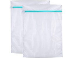 Ibenzoa® Extra Grote Waszakken Set van 2 met Ritssluiting voor Diverse Huishoudelijke Linnen
