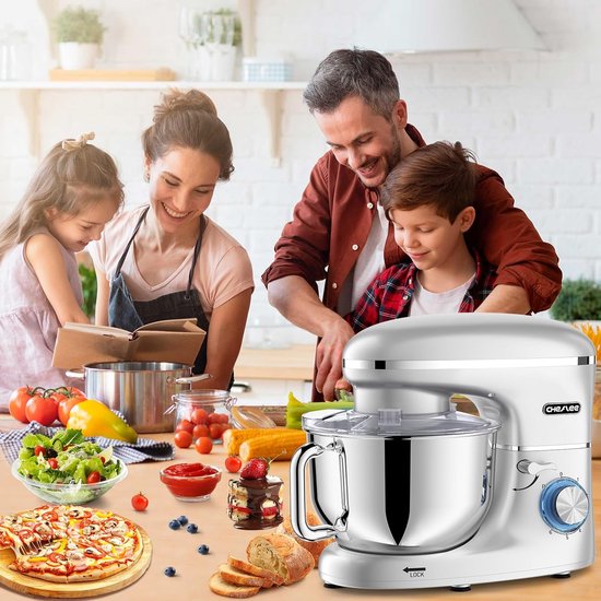 RFWR® Krachtige 1500W Keukenmachine met 6.5QT Kom - Multifunctionele Elektrische Mixer voor Kneden en Bakken van RFWR — afbeelding 4