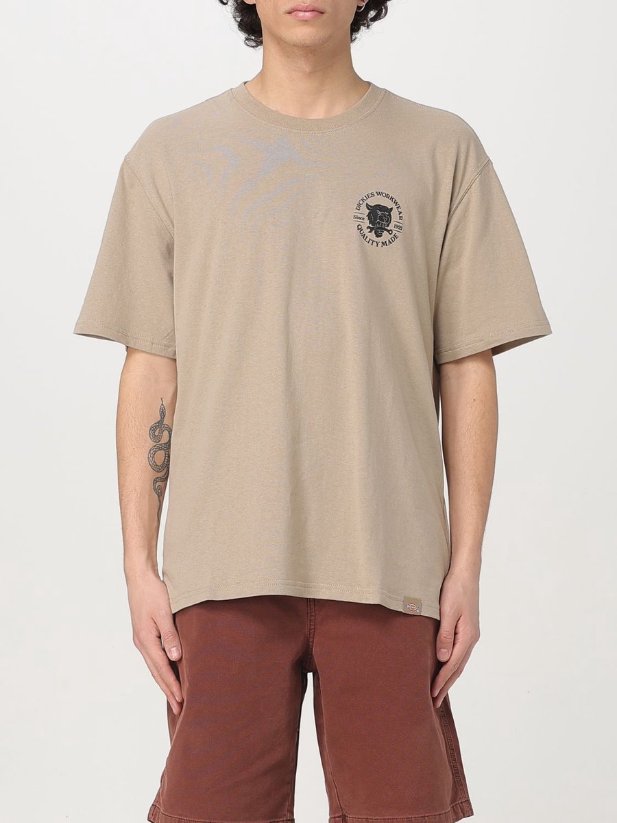 Short Sleeve Crew Neck Tee Sand T-Shirts Creme