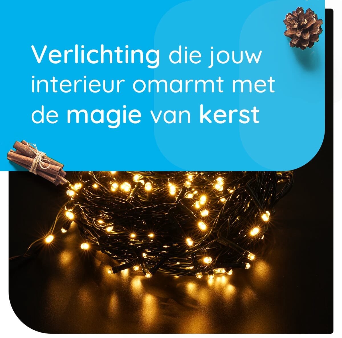 Modee Lichtsnoer Kerst 10 Meter - Kerstverlichting voor Buiten en Binnen - 100 LED Lampjes 8 Lichtstanden - IP44 - 2550K - Warm Wit Licht - 5 stuks