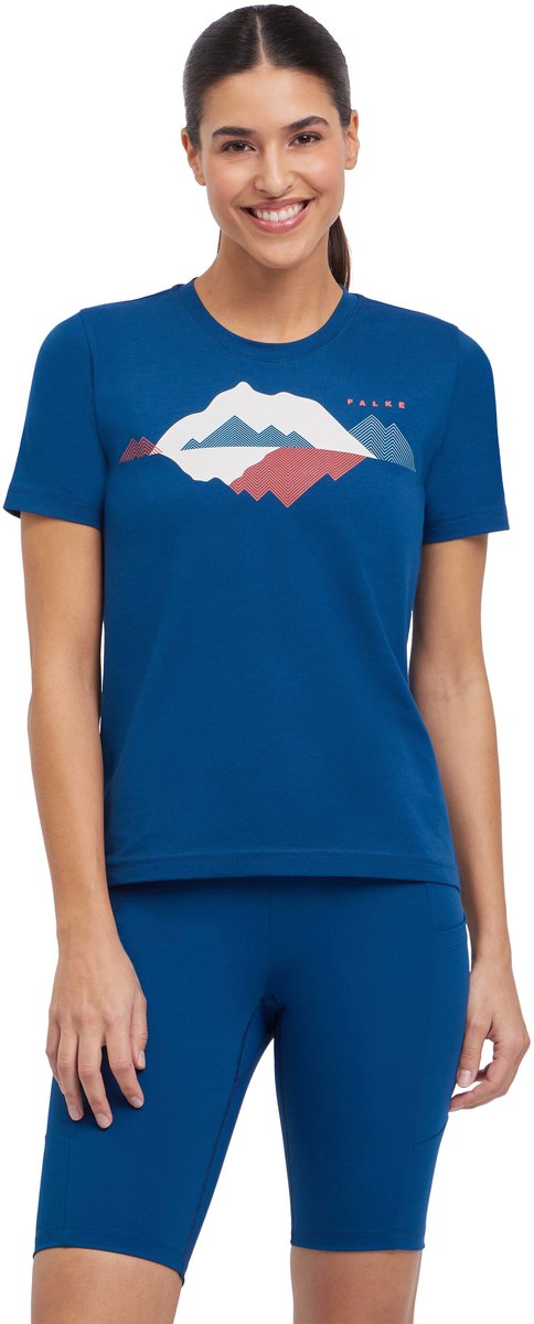 Damen Trekking Tee Graphic vochtregulerend katoen shirt met korte mouwen dames pond Blauw