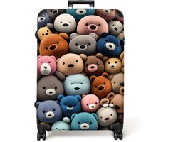 NoBoringSuitcases.com NoBoringSuitcases.com® - Koffer groot - Reiskoffer lichtgewicht - Teddybeer - Knuffel - Dieren - Meisjes - Jongens - Rolkoffer met 4 wielen - 98 liter bagage