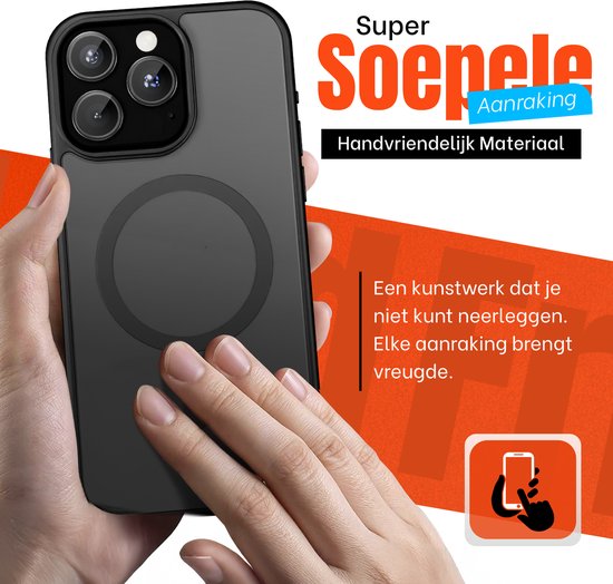 Hoesje Geschikt voor iPhone 15 Pro Max - Zwart - Geschikt voor MagSafe – Slank, Sterk en Shock proof