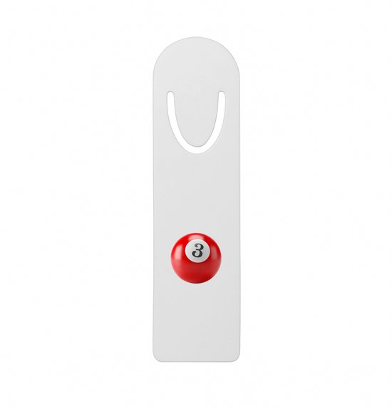 Hacebo® - Biljarten metalen boekenlegger - Biljart - Biljarters - Snooker - poolen - nummer 3 - biljartbal Bladwijzer boekenleggers - 12.7 cm x 3.2cm