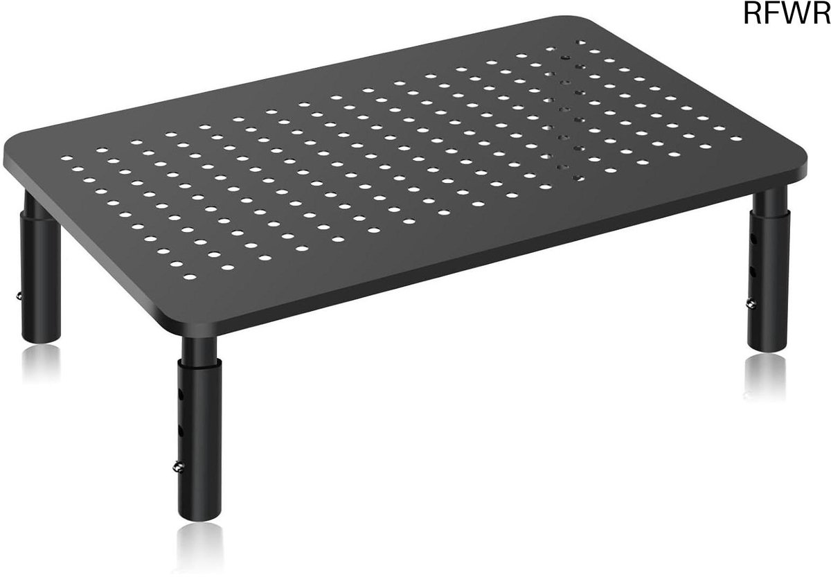 RFWR® Verstelbare Monitorstandaard voor Computer en Laptop - 3 Hoogtes, Met Ventilatie