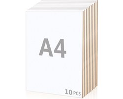 A4 MDF-platen - Geschikt voor lasergravure en decoratie - 10 stuks - Wit - Houtvezel