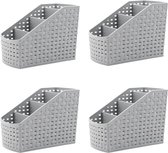 Verdeelde Opbergmanden - Grijs - 4 Stuks - Multifunctioneel