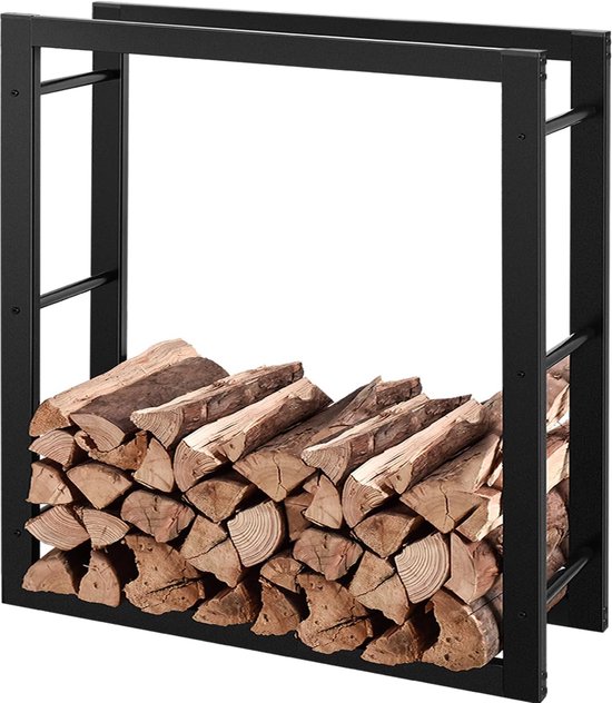 RANSENERS Metaal Brandhoutrek voor Haard 80x27x150cm (Verschillende maten) - Haardhoutrek voor Binnen en Buiten - Opbergruimte voor Open Haardhout