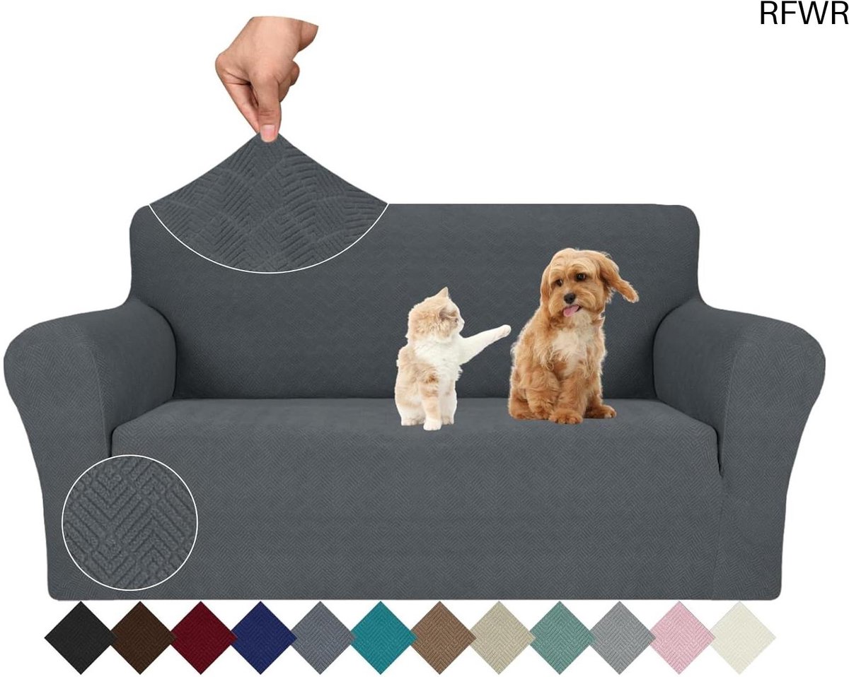 RFWR Universele 2 Zits Bankhoes - Elastische Antislip Bescherming voor Sofa