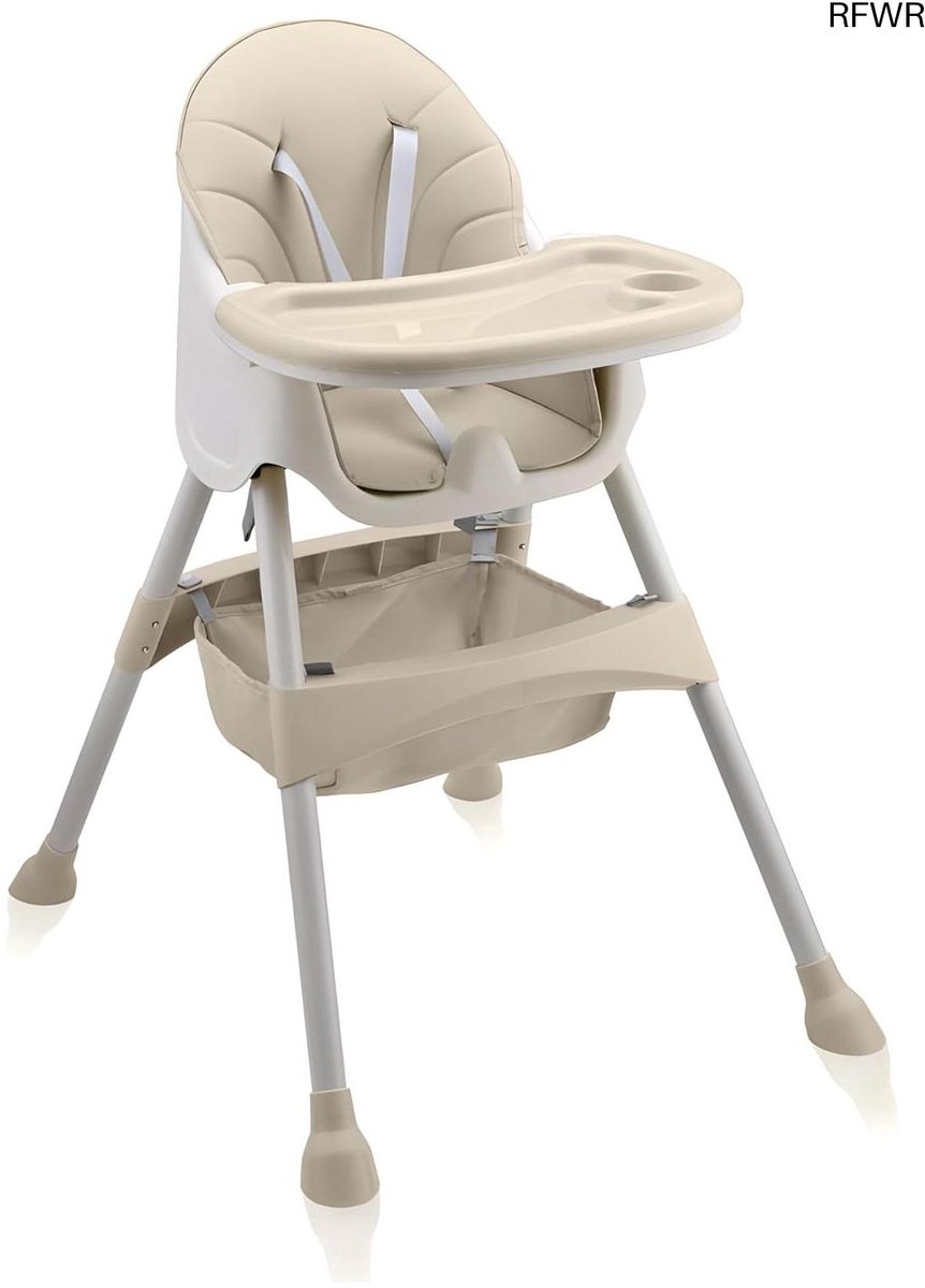 RFWR® Verstelbare 2-in-1 Kinderstoel voor Baby's en Kinderen - Verwijderbare Lade met Hangmand - Comfortabel en Veilig in Beige