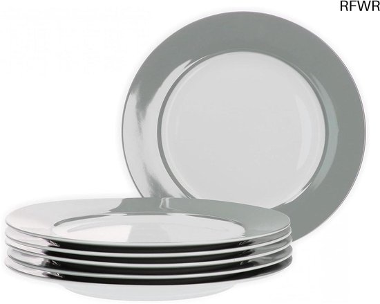 MÄSER Arlona Serie, Bordenset Voor 6 Personen, 6 Din Van Porselein Tijdloos Elegant Porselein Wit 1049982839