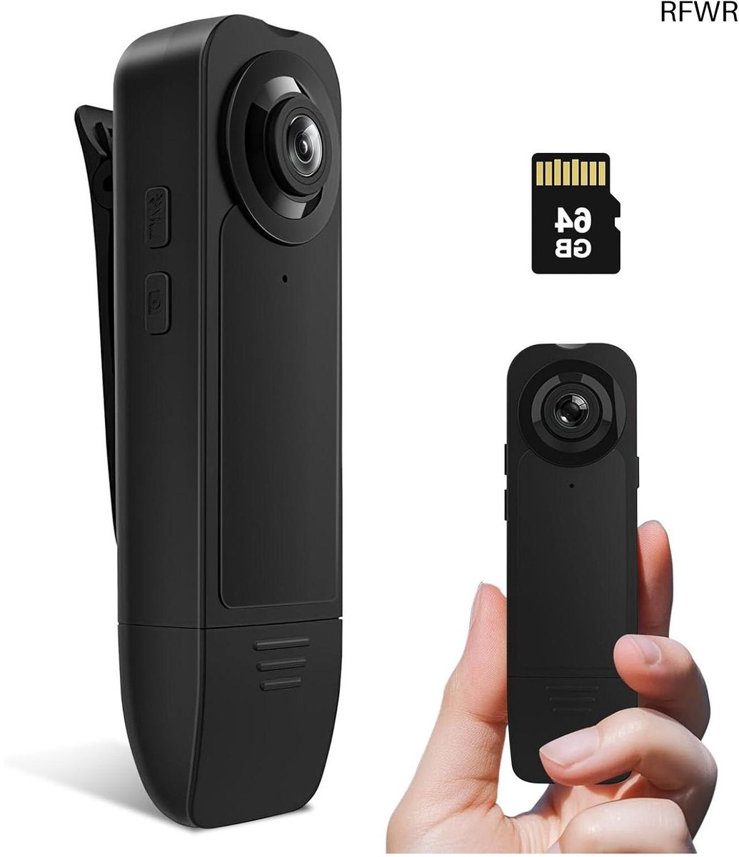 RFWR® 1080p Mini Lichaamscamera met Nachtzicht en 64GB Geheugen