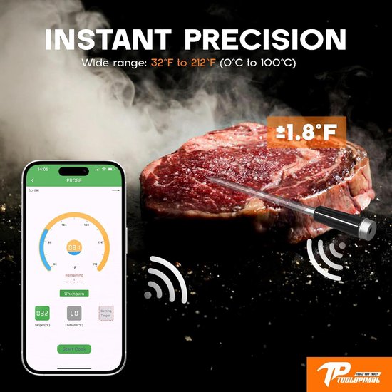 Koop Draadloze Vleesthermometer Met Dubbele Probes Voor Nauwkeurige Temperatuurmeting Bij Bbq En Koken