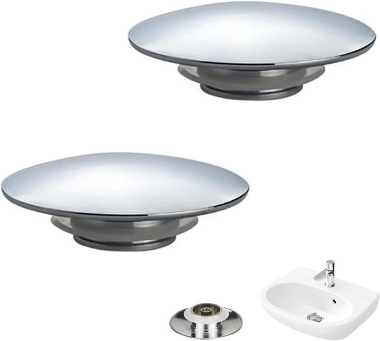 Waterval Afvoerplug Bad - Universele Badplug Waterstopper Badkuip - 72 Mm Zilver