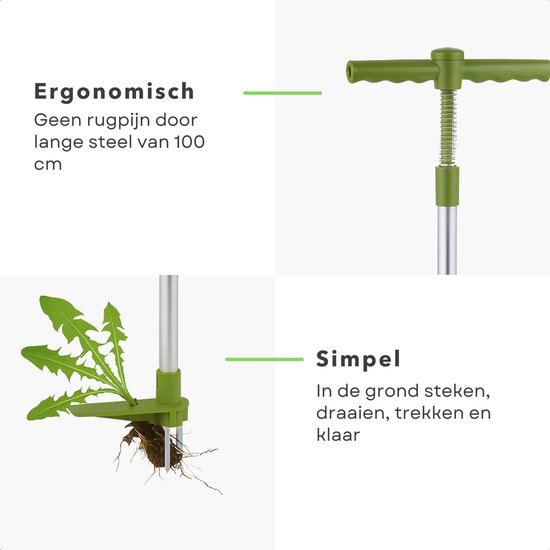 Cheqo® Onkruidtrekker - Onkruidsteker - Onkruidwieder - Onkruid Verwijderen - Milieuvriendelijke Onkruidverwijderaar - 100 cm van Cheqo — afbeelding 3