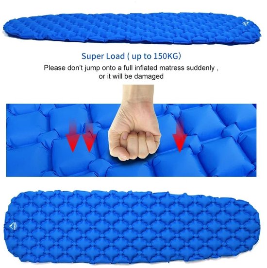 Opblaasbaar Camping Matras - Lichtgewicht Slaapmat - Luchtbed - Camping Matras - Compact Reismatje Voor Outdoor Kamperen - Luchtmat Voor Tent Wandelen Trekking - Nylon TPU Slaapmat - Draagbaar Met Draagtas - 4 Seizoenen Mat van The Friendly Swede — afbeelding 2