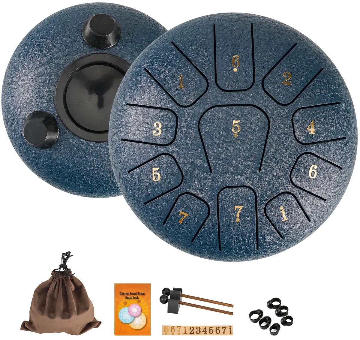 Steel Tongue Drum Serie - Melodische Percussie Instrument - Marineblauw - 6 Inch - 11 Tongen