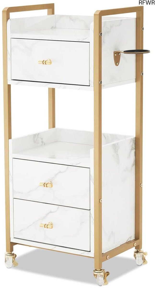 RFWR® Serveertrolley met 3 laden en wielen voor multifunctioneel gebruik - Luxe modern ontwerp