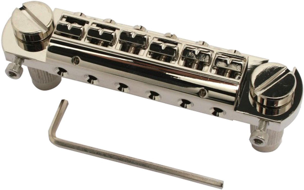 Duesenberg Duesenberg Wrap Aroen Bridge nikkel, afstand bouten 81,5mm - Gitaaronderdeel