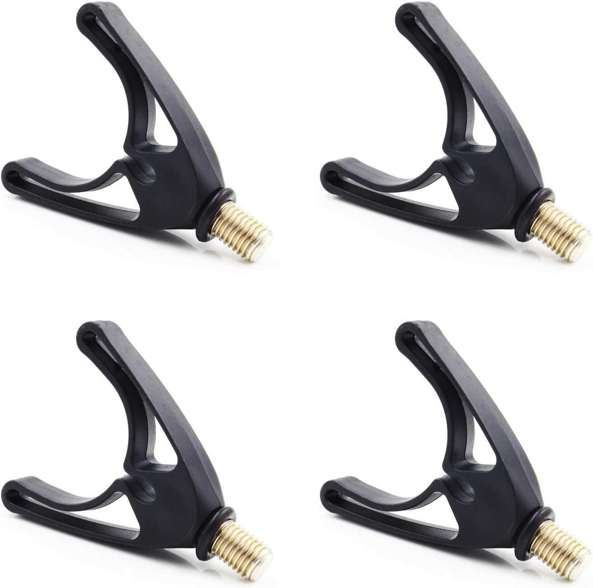 Hengelhouders Set - Roestvrijstalen Butt Grip Hengelsteunen (Zwart) met Messing Schroefdraad voor Hengelpods - 4 Stuks