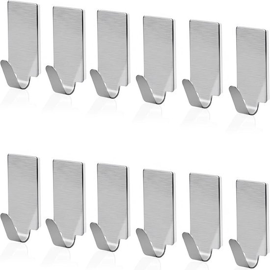 Feligio Zelfklevende haken, 4 stuks, zelfklevende haken, roestvrij staal, SUS304, wandhaken, zelfklevend, voor badkamer, keuken, toilet, kantoor Feligio Zelfklevende haken, 4 stuks, zelfklevende haken, roestvrij staal, SUS304, wandhaken, zelfklevend, voor badkamer, keuken, toilet, kantoor