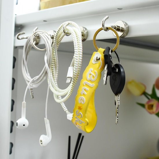 Santar Magneet-line wit - Magnetische enkele haak - grote knop