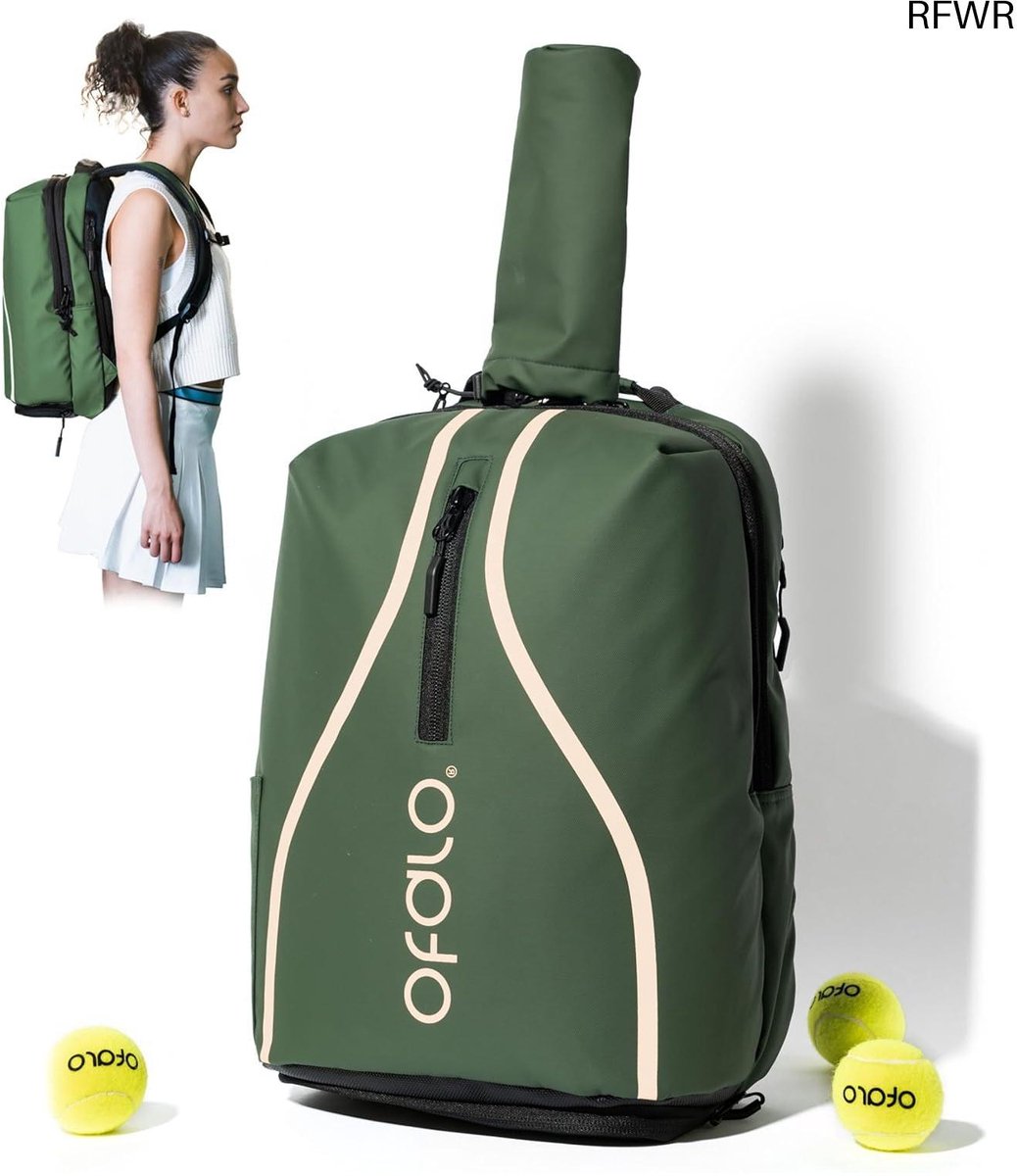 RFWR® Tennisrugzak met Schoenenvak voor 2 Rackets | Comfortabel & Waterdicht | Premium Tennistas voor Dames en Heren