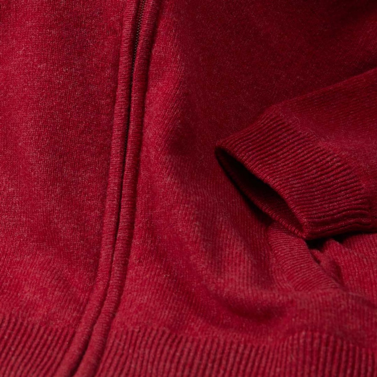 Osborne Knitwear Windstopper cardigan met rits - Dames - Lamswol - Poppy Melange - Zwarte voering - M