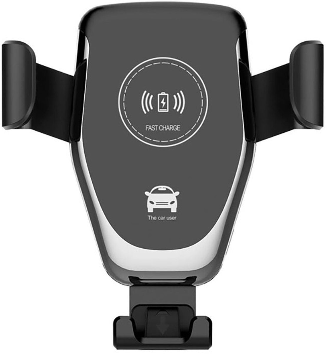 Avizar 360° draaibare autohouder voor smartphone compatibel 10W draadloze oplader, Zwart