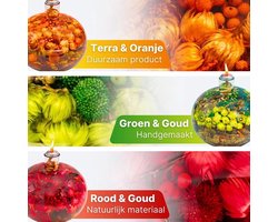 Set van 3 Olielampen – Groen, Rood & Terra – Glazen Sfeerlampen – 13CM – Inclusief Olie & Decoratie - Kerst - Aanbieding