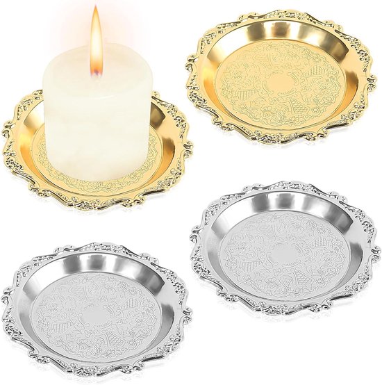 JMIATRY 24 Stück Kerzenuntersetzer Glas, 10cm Kerzenteller für
