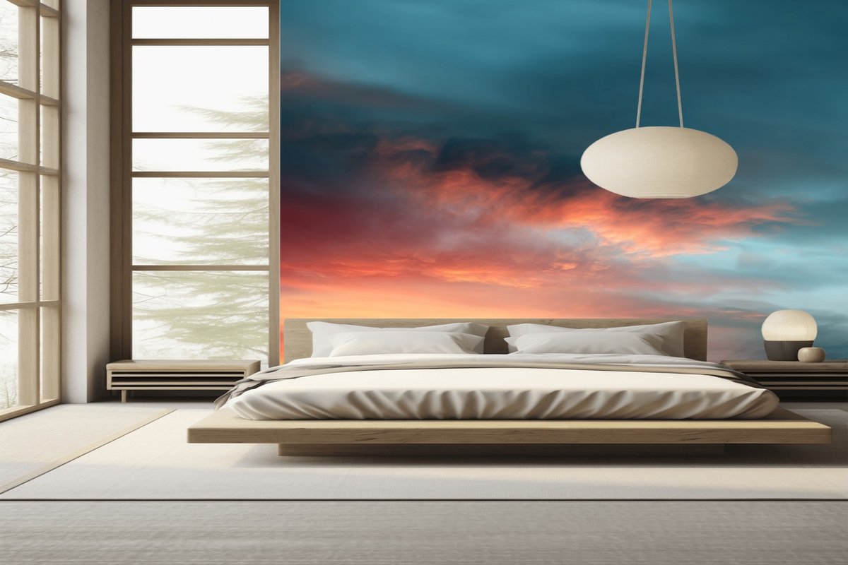 Vliesbehang Fotobehang - Ethereal Sunset Symphony - 250x300 centimeter
