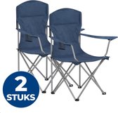 ACAZA Campingstoel - Luxe Campingstoelen Set van 2 - Strandstoel - Draagvermogen 150 kg - Klapstoel - Kampeerstoel - Vouwstoel - Camping - Strandstoel Opvouwbaar - Kamperen - Visstoel - Blauw