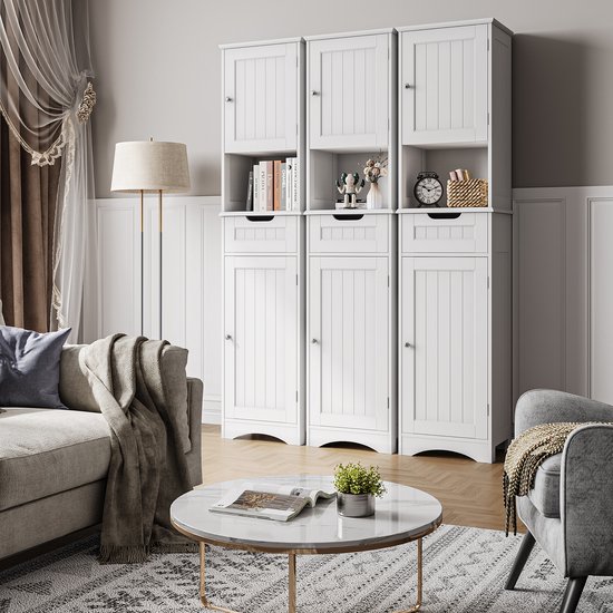 Mendler HWC-B19, hangkast, midikast, hoge kast, badkamermeubel