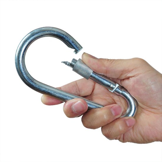 Klimtouw, veiligheidstouw, 10 m, outdoor klimtouw, 8 mm, statisch veiligheidsklimtouw, klimtouw, nylon voor buiten, reddingskabel met karabijnhaak voor kamperen, wandelen